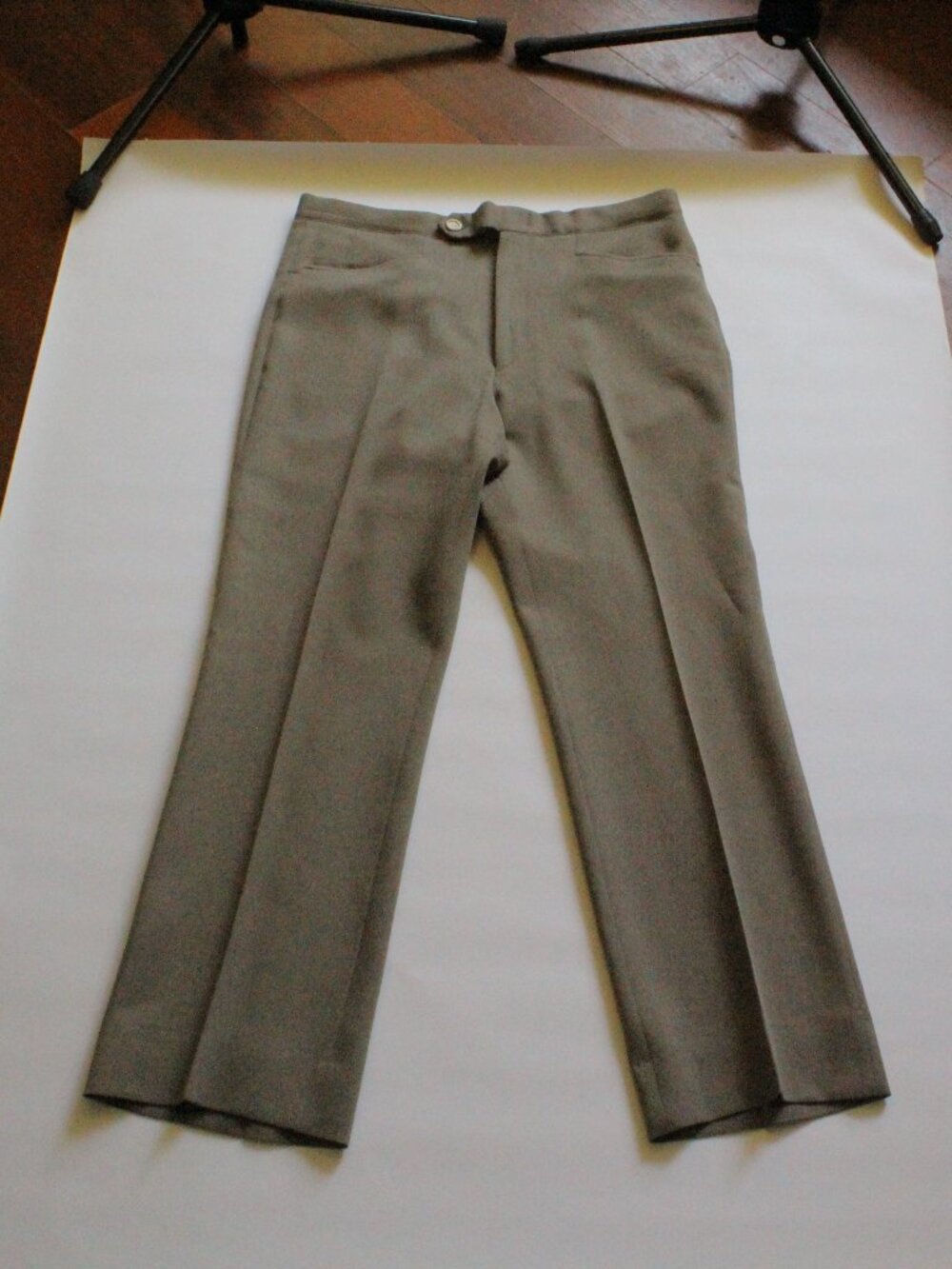 Vintage Sansabelt Pants Mens 33x29 Brown Dress Slacks Wool Straight Leg 70s